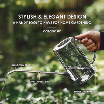 Watering Can Indoor, Small Watering Cans for House Plants, Succulents and Flowers, Long Spout, 1 Liter, with Bonus Plant Mister Spray Bottle