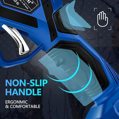 Cordless Electric Pruning Shears with Colorful LED Dispaly,Cut capacity of 32mm / 1.26inches, 2 x 2 Ah Lithium Rechargeable Battery 8-10 Working Hours Blue