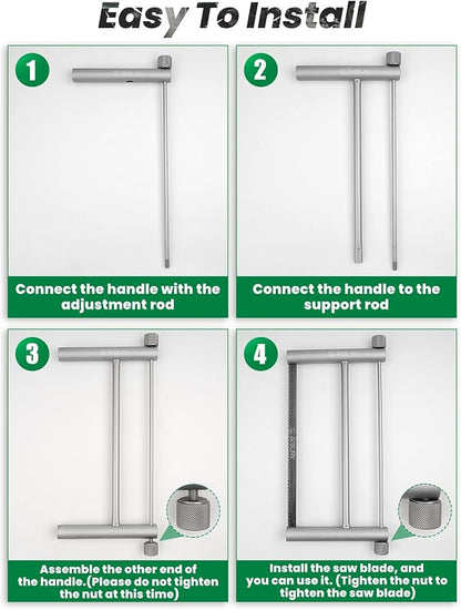 BIBURY Folding Hand Saw Outdoor Survival Tools, Portable Folding Wood Saw with 2pcs Replaceable 12.4” Blade & Buckle Cloth Bag, Aluminium Alloy Camping Pruning Tree Hand Saw for Gardening