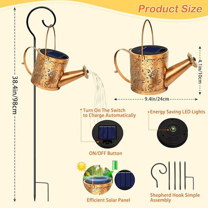 Solar Watering Can Lights Outdoor, Small Solar Yard Decorations Waterproof for Garden Decor, Hummingbird Decorative Patio Lights Outside Pathway Lawn, Gifts for Mom Women Grandma Birthday Christmas