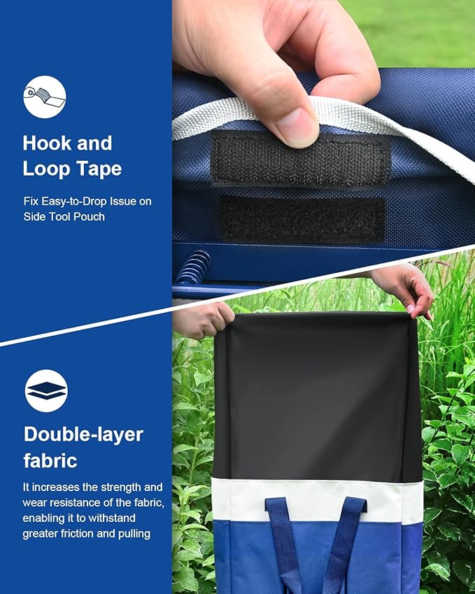 KVR Garden Kneeler and Seat Set 2025 Upgraded - Heavy Duty Foldable Bench Chair with 3 Tools & 2 Tool Pouch + Multi-Purpose Bag, Gardening Stool Gifts for Seniors, Women, Mom