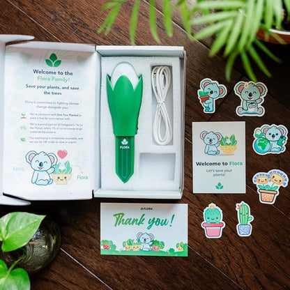 Flora Pod AI-Powered Smart Plant Monitor | for Indoor or Outdoor Plants | Personalized Alerts for Moisture, Temperature, Humidity, and Light