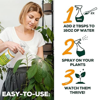 Neem Oil Spray for Plants with Peppermint Oil – for Indoor & Outdoor Plants, Gardens, & Houseplants– Best Value Refill 8 oz Concentrate Makes 1 Gallon RTU