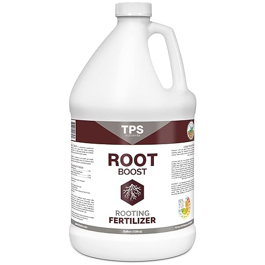 TPS NUTRIENTS Root Boost Advanced Rooting Formula for Living Soil and White Roots, Plus Microbes, 1 Gallon (128 oz)