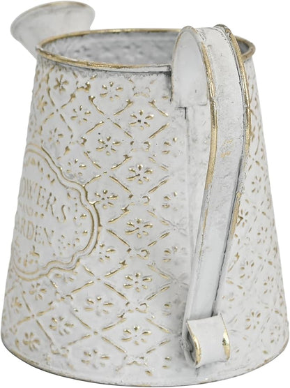 Vintage Metal Flower & Garden Watering Can, Rustic Farmhouse Decorative Watering Pot Planter for Home Patio Backyard Outdoor Plant Care