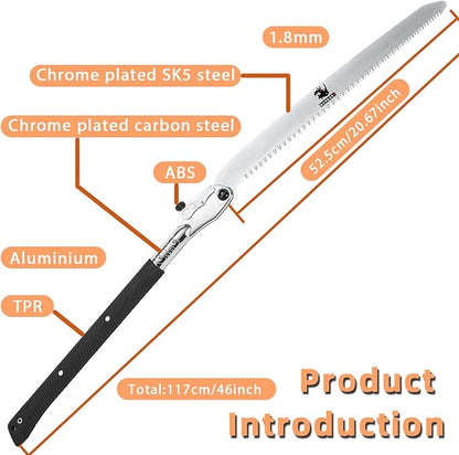 Hand Saw,Woodworking Tools Professional Folding Saw 500mm XXL Teeth