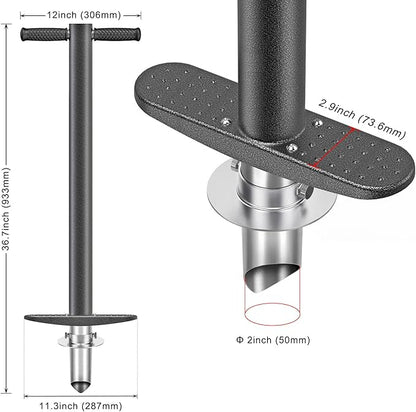 BeneLabel Garden Bulb Planter Tool with Adjustable Digging Depth from 3 to 6 Inch Grass Plugger Tool with Long Handle Bulb Transplanter Tool for Digging, Planting, Grass Repair