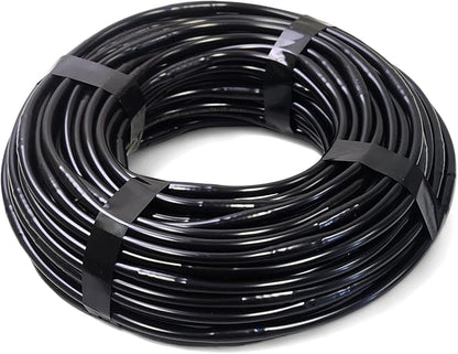 100' Feet USA MADE - Irrigation Drip Line Emitter Tubing, 6" Spacing, 1/4" .52 GPH, color black (.170 ID x 240 OD)