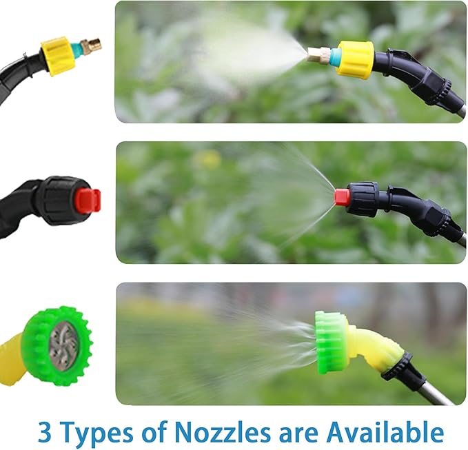 2 Gallon Electric Garden Sprayer, Electric Sprayer with USB Rechargeable Handle, 3 Mist Nozzles, Retractable Wand, Water Pump Sprayers