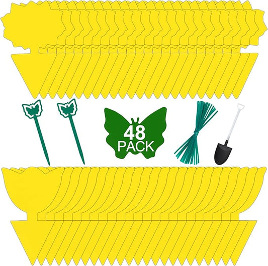 48 Pack Fruit Fly Traps for Indoors Plants Fungus Gnat Killer Trap Outdoor, Sticky Fly Catcher for House Outdoor, Flying Insects, Fungus Gnats, Flies