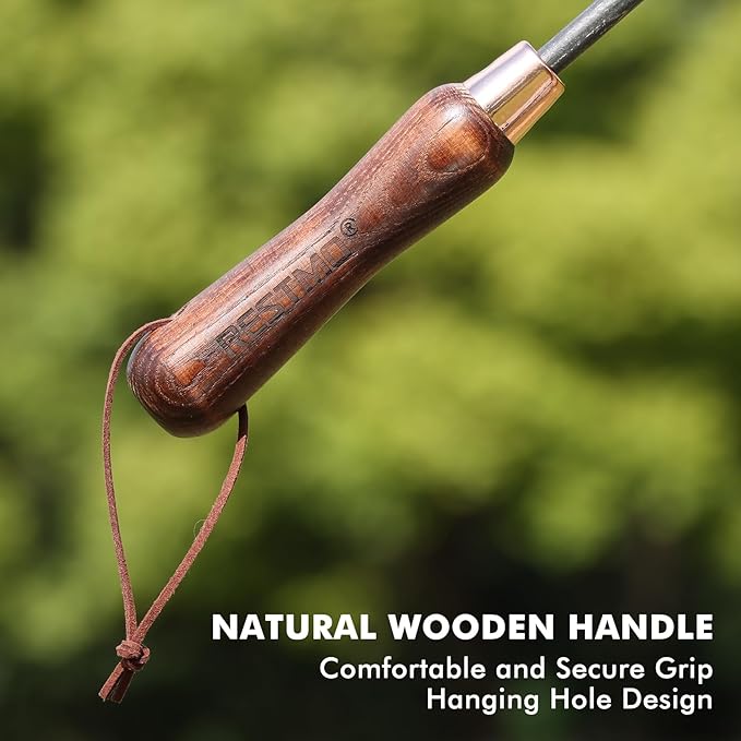 RESTMO 3-in-1 Heavy Duty Gardening Tools Kit, Premium Carbon Steel Garden Tools with Ergonomic Wooden Handle Includes Trowel, Transplanter, and Cultivator, Ideal Gardening Gifts for Women, Gardener