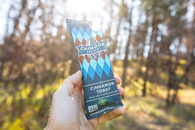 Chinook Seedery Low Sodium Sunflower Seeds – Cinnamon Toast Flavor, Pack of 36, 1.5oz – Sunflower Seeds to Eat – Keto, Jumbo, Roasted, Baseball Snacks