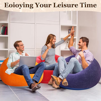 Realspring Inflatable Bean Bag Chairs Outdoor Blow up Camping Chairs Inflatable Lazy Sofa Folding Portable Bean Bag Loungers Couch for Movie Night(Multicolor,6 Pcs)