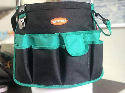 MELOTOUGH Bucket Caddy Organizer Bucket Tool Organizer for Garden Tools Fit 3.5 to 5 Gallon Bucket (Green)