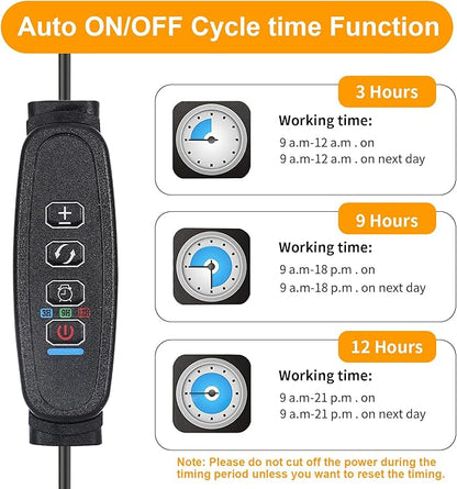 LED Grow Light Strips, Grow Lights for Indoor Plants Full Spectrum 3000K, Plant Light Bar with 3/9/12H Timer, 10 Dimmable Levels for Seedling Succulent,Best Match for Plant Shelf(3 Head×2 Pack)