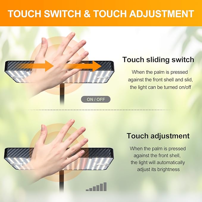 FECiDA Smart Control Desk Grow Light with Timer 4/8/12H, 25W Table Top Grow Lights for Indoor Plants, Seed Starting, Bonsai, Bright Enough Like A Small Sun for Indoor Jungle, 16"-24" Height Adjustable