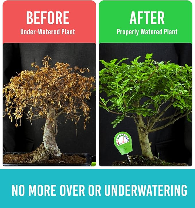 GROWIT Plant Moisture Meter Houseplants - Accurate Plant Water Meter for Indoor Plants Soil Moisture Meter Stocking Stuffers Gift for Mom Dad Adults - No Battery Needed