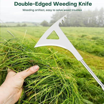 2025 Stainless Steel Weeding Tool Set (4-Piece) – Rust-Proof Gardening Weeder Kit with Anti-Slip Gloves, Root Digger, Multi-Function Weeding Knife & Sharpening Stone, Ergonomic Non-Slip Grip