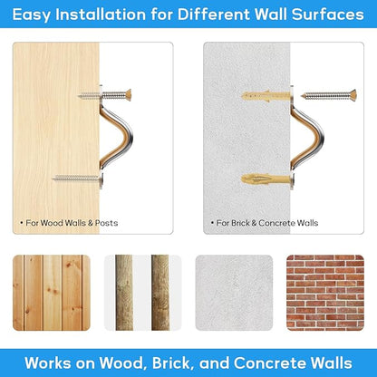 String Light Hanging Kit with 200FT Vinyl Coated Stainless Steel 304 Wire Rope Suspension Kit Included Enough Accessories with Turnbuckles and Hooks for Patio, Garden and Wedding Lighting