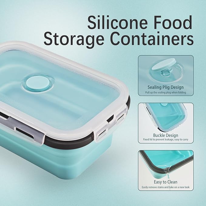 8 Collapsible Food Storage Containers, Silicone Collapsible Food Storage Containers, Collapsible Food Storage Silicone, Rv Collapsible Bowls, Collapsible Storage Containers for Food Camping