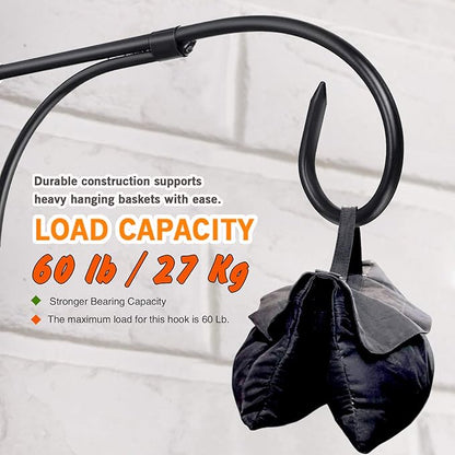 Plant Brackets for Hanging Baskets, 4pcs 11 Inch Iron Wall Mount Plant Hanging Bracket Durable Rust-Resistant Plant Hanger Hook for Hanging Plants Drying Rack Bird Cages Lantern Windchime House Sign