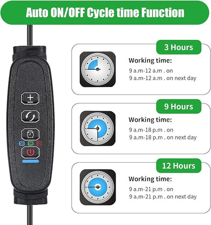 3 Head Grow Lights for Indoor Plants, Upgrade 126 LEDs Clip Plant Lights, Full Spectrum Red White LED Plant Growing Lamps with Flexible Gooseneck, 3/9/12H Timer, 3 Spectral Modes, 10 Dimmable Levels