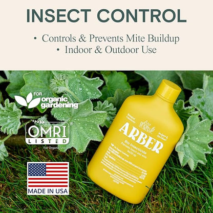 Organic Insecticide Liquid Concentrate – Plant Spray for Indoor & Outdoor Use – Controls Fungus Gnats, Aphids, Whiteflies, Mealybugs & Spider Mites – Houseplant & Garden Insect Killer, Fast-Acting
