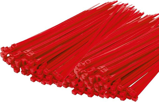 14 Inch Zip Ties Red 1000 PCS, 40 Lbs- Heavy Duty Tensile Strength, Nylon PA66 UV Resistant Cable Ties for Indoor and Outdoor Use - Ideal for object bundling and fastening