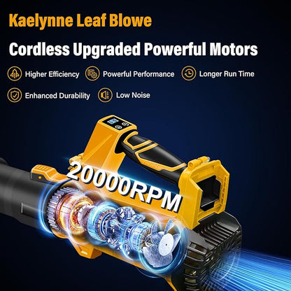 Leaf Blower, 20V Leaf Blower Cordless with 2 X 6.0Ah Batteries and Charger Included, 540CFM 170MPH & 6 Speed Mode, Handheld Electric Leaf Blower for Lawn Care, Yard, Garden and Dust