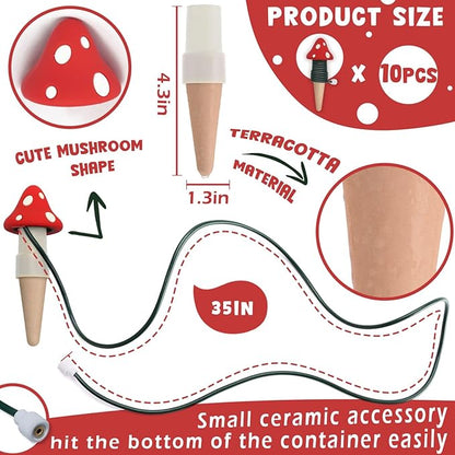 BYDOLL Plant Self-Watering Stakes Automatic Dripper Watering Spikes for Indoor Outdoor Bonsai,Houseplant Insert Devices for Vacation Garden use,Drip Irrigation System for Plant 10 Pack