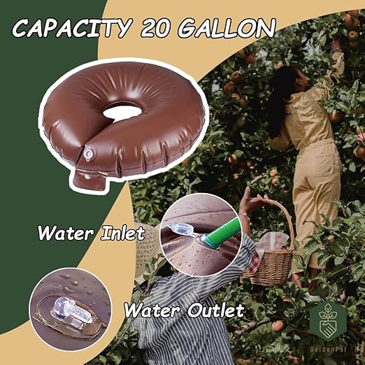 Gardenpal 20 Gallon/47.2'' 8 Pcs Heavy Duty Tree Watering Ring Automatic Drip System for Planting Gardening Trees and Shrubs, Bag Bulk Heavy Duty Automatic Drip Tree Irrigation Bag