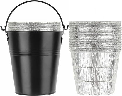 15-Pack Liners & Replacement Traeger HDW152 Drip Grease Bucket for Traeger 20/22/34, Pit Boss, etc Pellets Smoke (Black 15)
