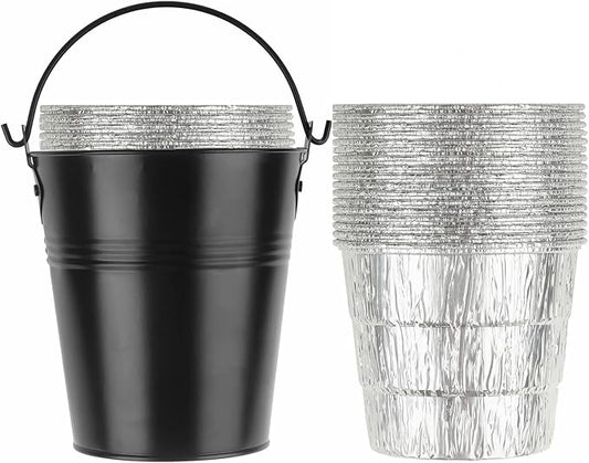 15-Pack Liners & Replacement Traeger HDW152 Drip Grease Bucket for Traeger 20/22/34, Pit Boss, etc Pellets Smoke (Black 15)