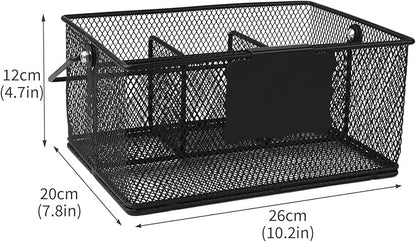 Garden Tool Basket Metal Mesh Gardening Kit Organizer Garden Hand Tools Arrange and Display Storage - Gardening Gifts for Women Men 10" L x 7" W x 4.75" H for Pruning Shears, Cultivator, Gloves