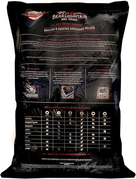 Bear Mountain All Natural Gourmet Blend Wood Pellets for Smoker, Grill & BBQ, 20 Lbs