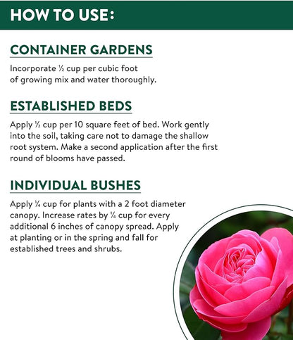 Burpee Organic Bloom Granular All-Natural Food for Roses and Flower Plants | Ideal for Container Gardens, Beds or Bushes, 4 lb, 4lb. Bag
