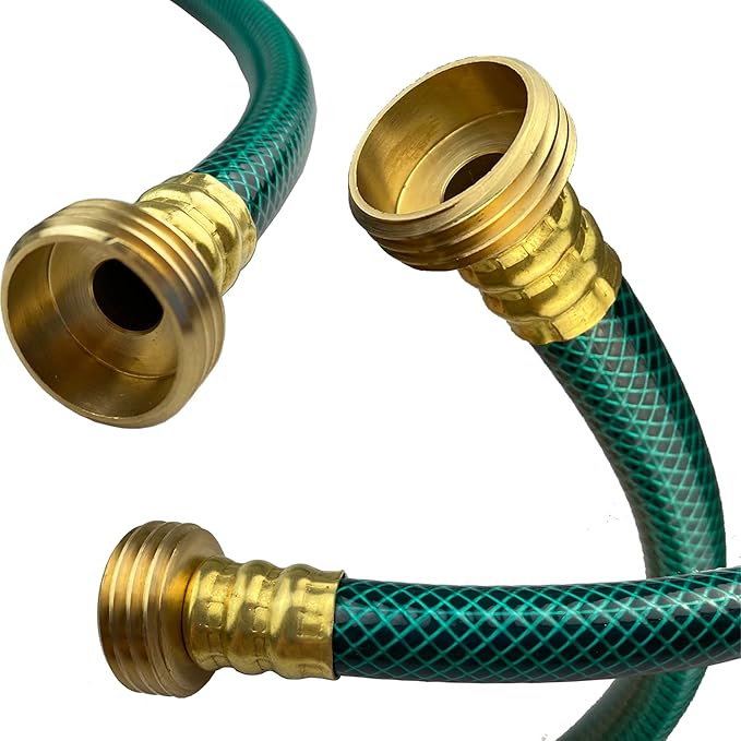 PVC Garden Hose 1/2 Inch Green Heavy Duty Water Hose with Solid Brass Fittings,No Leaking, Flexible,for outdoors,Lawns,Patio (50 FT, Green, Brass Fittings)