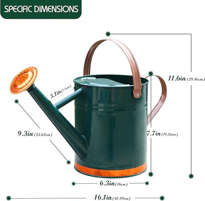 Metal Watering Can for Outdoor and Indoor Plants, Watering Can Decor, 1 Gallon (1 Gallon Green2)