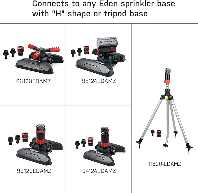 Eden 16039 Adjustable 6-Pattern Mobile Rotary Gear Drive Lawn & Garden Sprinkler Head