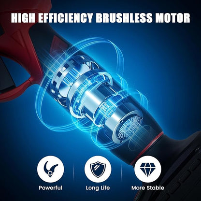 Upgraded Electric Pruning Shears, 1.6" Cutting Diameter Cordless Powered Pruner with LCD Display, 500W Powerful Brushless Motor, 2×21V 2000mAh Batteries Electric Pruner for Tree Trimming Garden