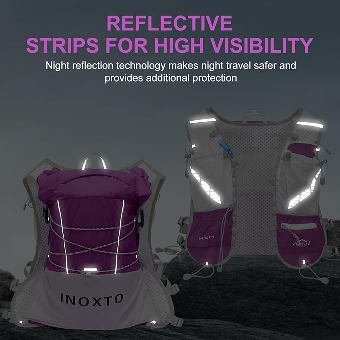 Running Hydration Vest Backpack, Lightweight Water Backpack with 1.6L Water Bladder Daypack for Women Men,Adjustable Running Vest Pack for Trail Running Hiking Cycling Race Marathon