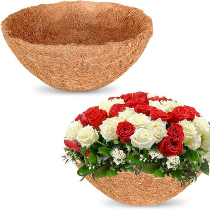 Halatool 2PCS 18Inch Coconut Liners - 100% Natural Coco Fiber Round Liners for Planters, Hanging Basket, Flowers, Vegetables