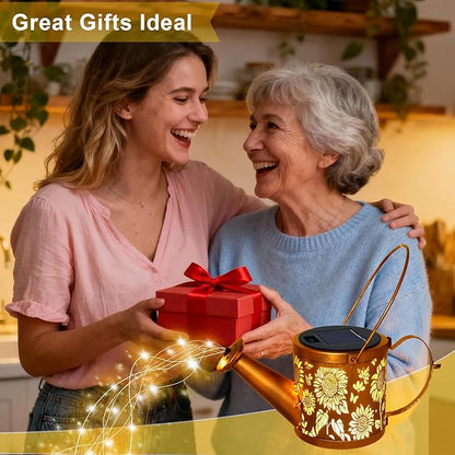 Solar Watering Can Lights Outdoor, Small Solar Yard Decorations Waterproof for Garden Decor, Sunflower Decorative Patio Lights Outside Pathway Lawn, Gifts for Mom Women Grandma Birthday Christmas