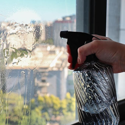 OFFIDIX Fine Mist Plant Mister,Handheld Pressure Glass Spray Bottles,0.45L/15.22oz Watering Can with Adjustable Nozzle for Outdoor Indoor Gardening and Cleaning Work(Diagonal Gray)