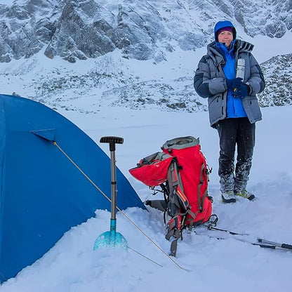 G2 Backcountry Lightweight Telescopic Avalanche Snow Shovel, Storage Down to 13 inch, Durable Aluminum Alloy Material, ABS Anti-Slip Proof Handle, Compact Storage Size (Blue)