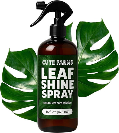 Leaf Shine Spray (16 FL OZ) for Indoor & Outdoor Plants - Natural Plant Leaf Spray with Neem Oil + Essential Oil - Ready to Use Formula - Makes Leaves Shiny, Vibrant & Healthy - Cute Farms