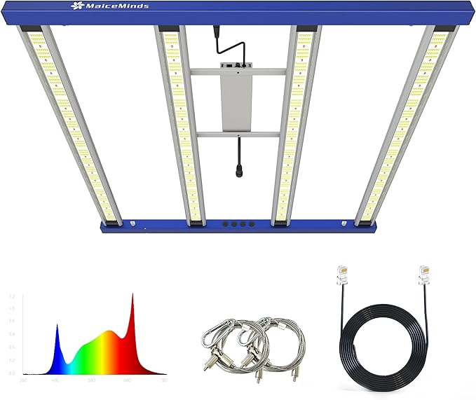 420W Led Grow Lights for Indoor Plants Full Spectrum Foldable and dimmable LED Grow Lights Daisy Chain 4x4/5x5ft Coverage Bar Style Growing Lamp for Indoor Plants