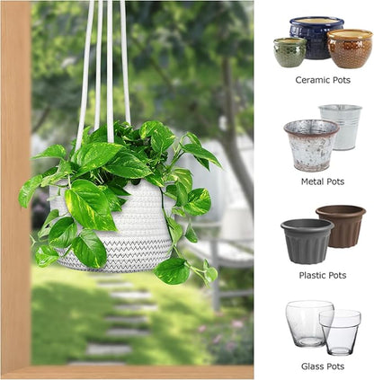 Hanging Planter Basket 2 Pack Jute Hanging Plant Holder Handmade Boho Plant Hangers Rope Woven Hanging Plant Holder Modern Storage Organizer Plant Hangers for Indoor Home Decor