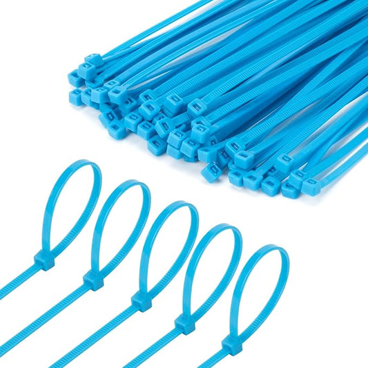 6 Inch Blue Zip Tie 1000 PCS, 18 Lbs - Small to Medium Zip Tie, Nylon PA66 UV Resistant Cable Tie for Indoor and Outdoor Use - Ideal for bundling and securing objects