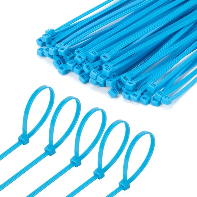 8 Inch Blue Zip Tie 1000 PCS, 40 Lbs - Small to Medium Zip Tie, Nylon PA66 UV Resistant Cable Tie Heavy Duty for Indoor and Outdoor Use - Ideal for bundling and securing objects